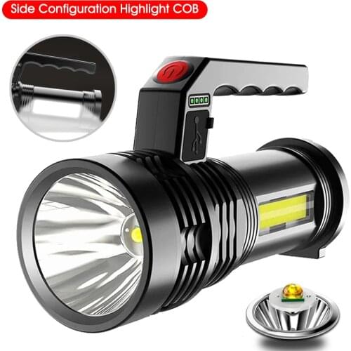 Portable Flashlight High Brightness LED Torch Light 4 Modes Rechargeable Waterproof Handheld Light for Camping Hiking Outdoor