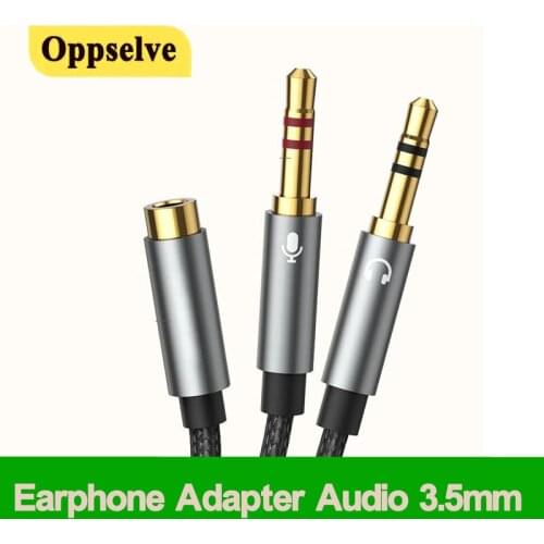 Headphone Splitter Adapter Audio 3.5mm Female to 2 Male Mic Y Splitter Headset to Laptop Adapter Aux Cable Microphone Splitter