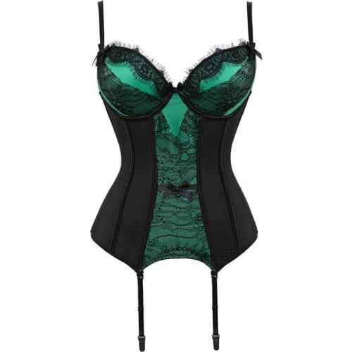 WYS.JL Sexy Lace Corset and Bustier with cup Girdle Set with Straps Belt Breathable Fabric High Elasticity Lingerie New Style