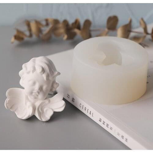 Cute Angel Silicone Home Decoration Scented Candle Mold DIY Aromatherapy Listing Car Air Freshener Chocolate Soap Making
