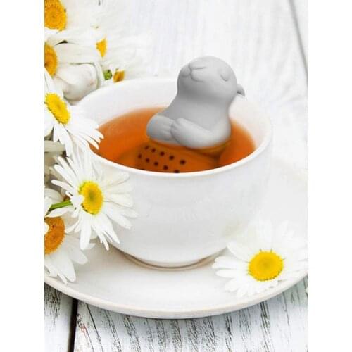 Cute Rabbit Silicone Tea Maker Bunny Tea Infuser Filter Strainer For Puer Tea Herb Tea Strainer Tool Accessories