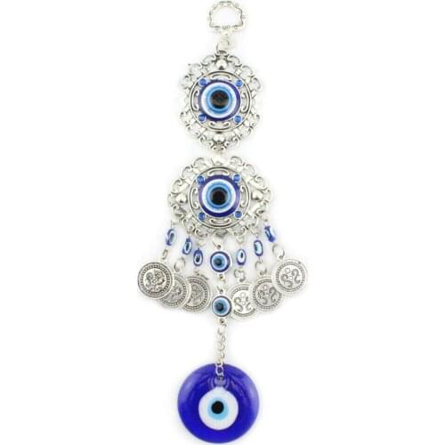 Blue Glass Evil Eye Amulet Wall Hanging Home Decoration Lucky Protection