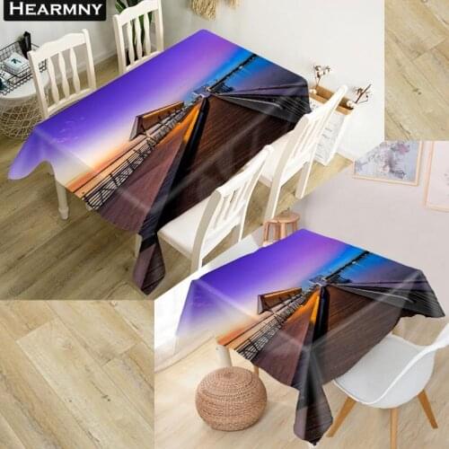 Jetty Stage Sea Fog Tablecloth Waterproof Oxford Fabric Square/Rectangular Tablecloth For Wedding Table Cloth Cover TV Covers