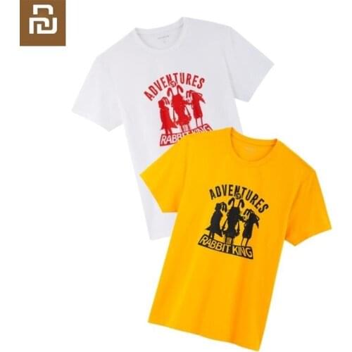 Youpin Summer men cotton short sleeves T-shirt Cartoon rabbit printing Soft and comfortable Breathable