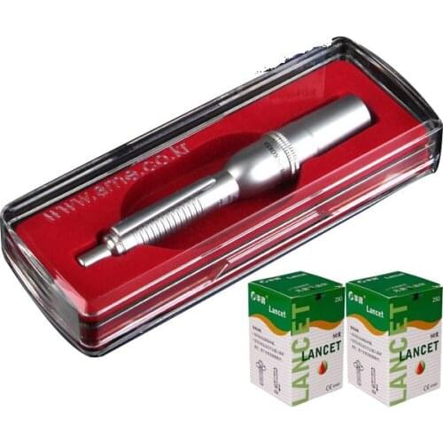 Golden or silvery three blood Tyrant gold aluminum pen / blood spilled blood lancet pen with 100 needles massage stick