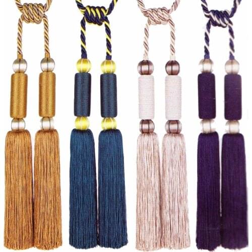 1 pair grey Home Decoration Window curtain clips accessories Hanging Belt Ball curtain strap Luxury Curtain Tassel Buckle Rope