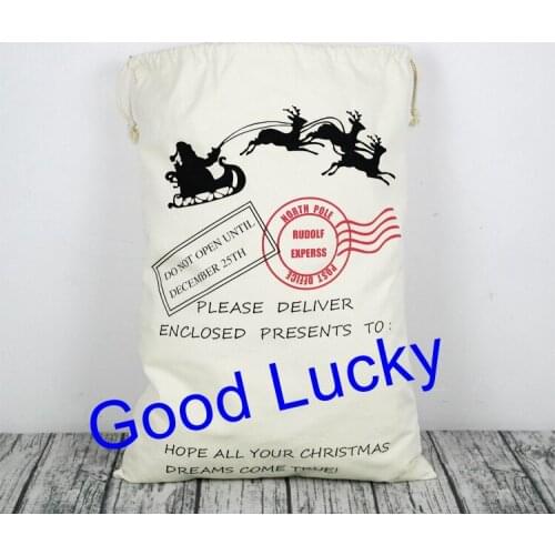 30pcs/lot new arrival 6 styles Wholesale 2018 hot sale christmas bag high quality stocked personalised santa sack
