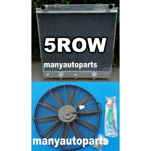 5 row Aluminum Radiator + Fan for Land Rover RANGE ROVER P38 2.5TD TURBO DIESEL for BMW ENGINE 94-02
