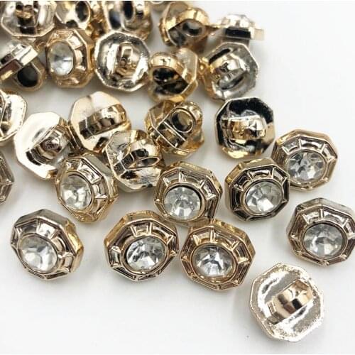 50PCS/150PCS 10.5MM New Plating Buttons With Rhinestones Shank DIY Apparel Sewing Accessories Shirt PH310