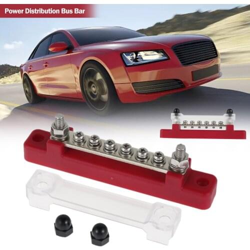 6 Terminal BusBar With Transparent Cover 130A AC/ 150A DC Power Distribution For Car Boat Marine Caravan RV XF-BB001C-6P