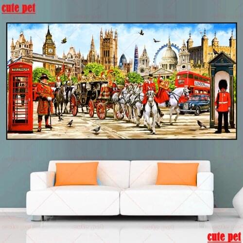 Diamond Painting Pride of London Full Drill DIY Diamond Art Embroidery Cross stitch city building Mosaic puzzle large Decor Gift