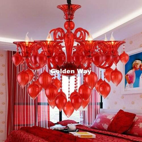 Free Shipping Colorful Chandelier Lamps For Coffee Shop Wedding Bar Blue Purple Red Blue Glass Ball Lamp Modern LED Chandelier