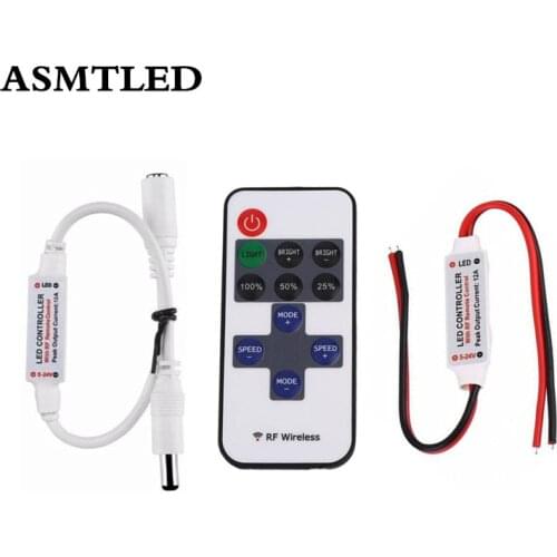 Mini RF Wireless Led Remote Controller Led Dimmer Controller For Single Color Light Strip SMD5050/3528/5730/5630/3014 DC12V
