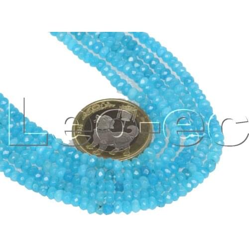 5psc 2X4mm Faceted Rondelle sky-blue Gems Loose Beads for Jewelry Making Strand v1695