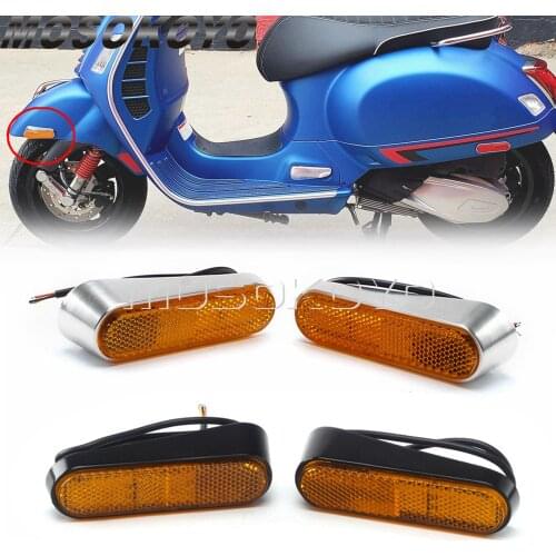 CNC Motorcycle Mini LED Side Turn Signal Lights Amber Blinker Indicator Lamp For Piaggio Vespa GTS 300 Sprint 150 Primavera 150