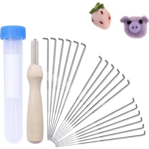 10/18Pcs Wool Felting Needles Craft Kit DIY Artesanato Felt Making Tools Pock Pin Needles With Wood Handle And Plastic Bottle