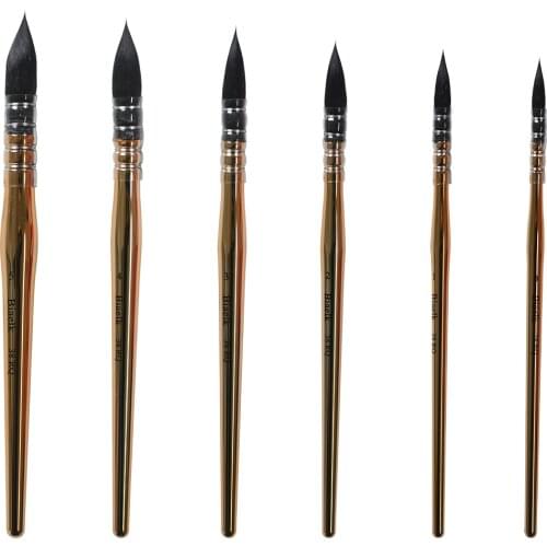 1PC 38RQ Watercolor Artist Art Pen Supplies Squirrel Hair Mixed Wooden Handle Paint Mop Brushes