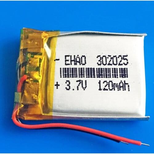 3.7V 120mAh 302025 032025 Lithium polymer lipo rechargeable battery power for MP3 GPS bluetooth speaker bluetooth headset camera