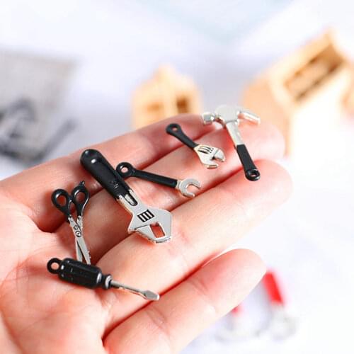 6Pcs Dollhouse Miniature Repair Kits Accessories Miniature Hammer Wrench Doll House Furniture Decoration