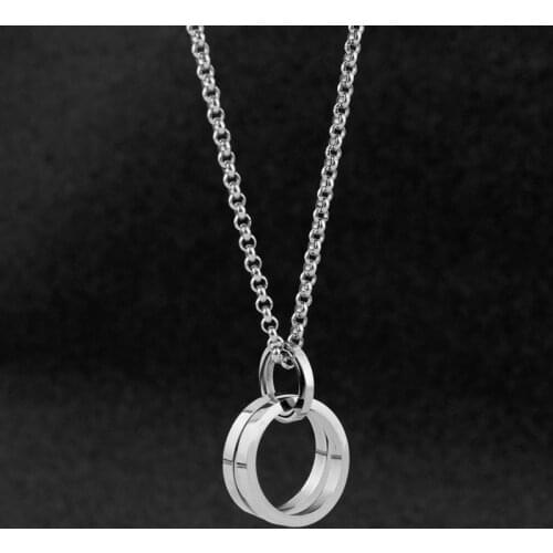 Fashion New Stainless Steel Round Sweater Chain For Women Korean Pop Simple Metal Unfading Pendant Necklace Jewelry Wholesale