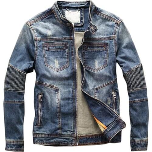 Vintage Summer Mens Coats Denim Jackets Automotive Designer Mens Overcoats Workout Baseball Jeans Jacket For Men Clothing 4XL