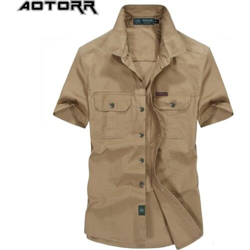 2021 Summer Mens Military Uniform Tactical Shirt Solid Color Short Sleeve Business Classic Casual Men Shirts Slim Short Sleeve