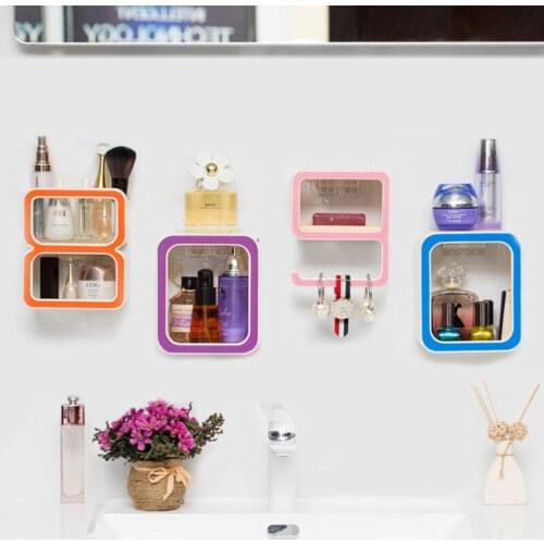Wall-mounted Cosmetic Storage Box Make-up Organizer Perfume Makeup Brush Holder Home Decoration Bathroom Supplies Wall Shelf