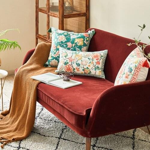 Print Floral Flower Wool Throw Pillow Case Cover Modern 45x45cm Decorative Lumbar Pillow 30x50cm 45x45cm