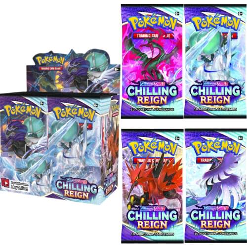 2021 NEW 360Pcs TCG: Sword & Shield Chilling Reign Calyrex Vmax Card 360pcs Pokemon Cards Booster Display Box Collection Card