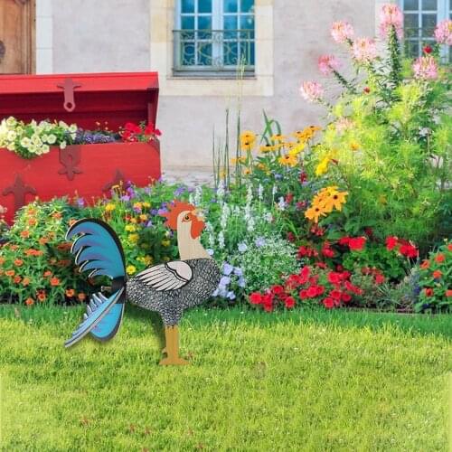 Rooster Windmill Garden Courtyard Farm Decor Yard Statue Vivid Sculpture Outdoor Decoration Fathers Day Gift ASD88