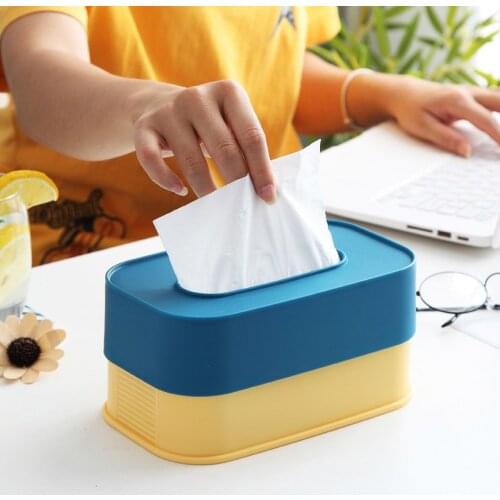 Plastic Tissue Box Stretchable Napkin Holder Multi-function Anti-slip Desktop Tissue Paper Holder Kitchen Bathroom Storage
