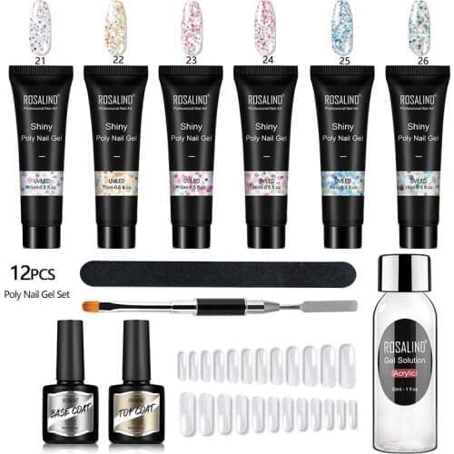 ROSALIND Poly Ultraviolet Gel Nail Polish Variety Of Popular Colors Are Available With Enamel Tool Set For Nail Extension Kit