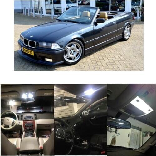 7x LED interior lighting complete set For BMW 3er E36 Cabriolet reading light rear lights error free