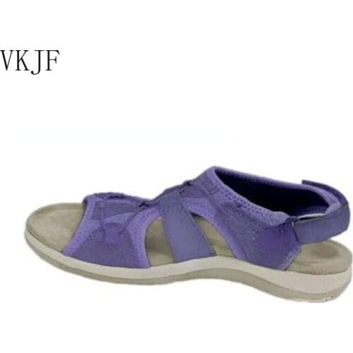 2021 Ladies Sandals New Fashion Pure Color Casual Women Sandals Low Cut Round Toe Flat Beach Shoes Summer Footwear for Women