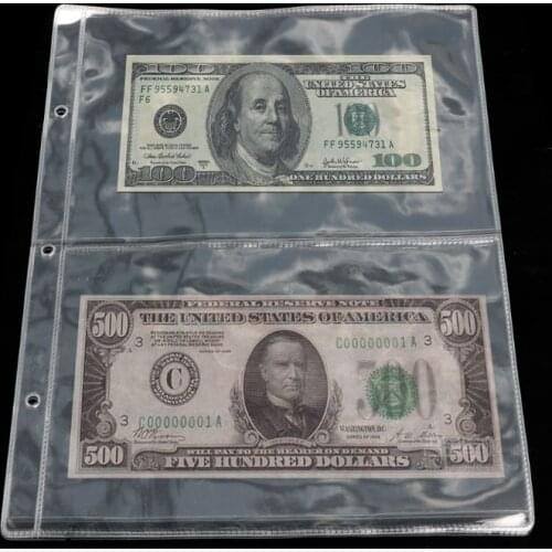 Album Pages 2 Pockets money Bill Note Currency Holder Storage Collection 1 Sheet
