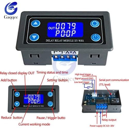DC 12V LED Digital Time Delay Relay Module Programmable Timer Relay Control Switch Timing Trigger Cycle with Case for Indoor