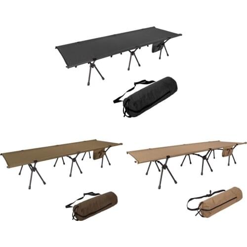 Camping ​Cot Ultralight Folding Camping Cot Portable Compact Single Bed Adjustable Height Beach Bed For Camping Accessories