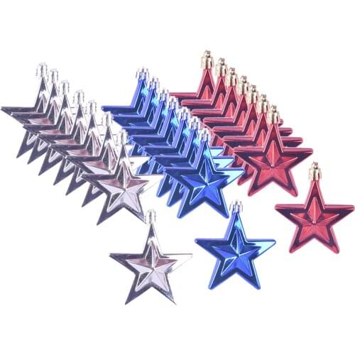 Hanging Star Ornament Patriotic USA Stars Flag Day Party Holiday Festival Tree Shinning DIY Decor 3 Colors
