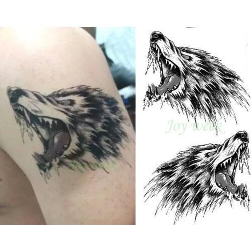 Waterproof Temporary Tattoo Sticker big arm wolf stickers tatto flash tatoo fake tattoos for men