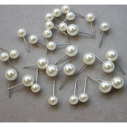 50pcs/lot 6mm 8mm 10mm Imitation Pearls Earring Stopper Backs For Fashion Stud Earrings DIY Earring Jewelry Marking Findings