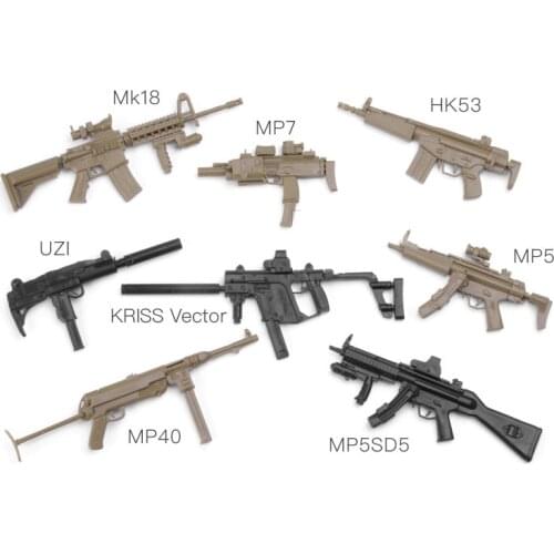 1:6 4D Gun Model 3rd Generation Assemble Firearms MP7 UZI MP5 MP40 Submachine Gun Assault Rifle Assembly Action Figure Toy