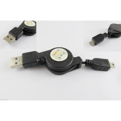 1pcs USB 2.0 A Male To Mini USB 5 Pin B Male Retractable Adapter Charger Cable 80cm