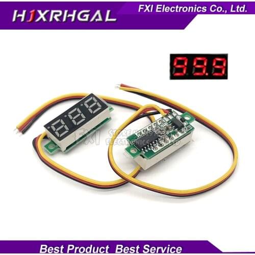 2pcs 0.28 inch ultra small red digital DC digital voltmeter display adjustable head triplet battery voltmeter DC0-100V