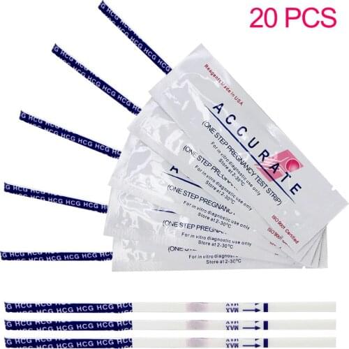 20Pcs HCG Pregnant Stick Quick Rapid Reliable Pregnancy Test Lot Pregnancy Predictor Test Strip First Response Over 99% Accuracy