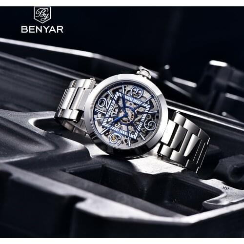 2021 Benyar Top Brand Luxury Watch Mens Automatic Mechanical Sports Watch Mens High-end Leisure Personality Clock Reloj Hombre