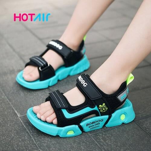 2021 Summer Brand Kids Sandals For Boys Beach Shoes Breathable Flat Sandals PU Leather Children Outdoor Shoes Size 29-38 0173