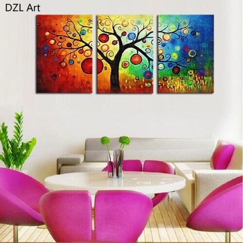 Unframed 3 Pieces Abstract Colorful Tree Modern Home Wall Decor Canvas Picture Art HD Print Painting On Canvas Artworks