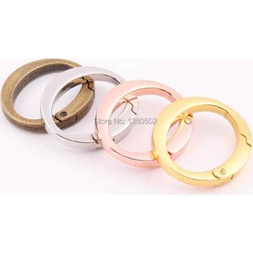 5pcs/lot 35mm oval ring rose gold nickle bronze gold color clip buckle spring ring for bag garment accessories