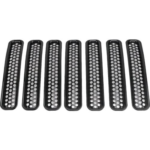 7PCS Car Styling Grills Kidney for 2007-2018 Jeep Wrangler JK 2 Door Unlimited 4 Door Sports Sahara Freedom Rubicon Racing Grill