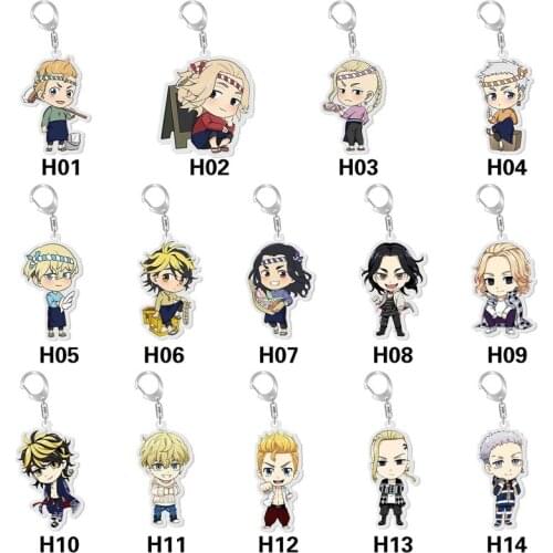 Anime Tokyo Revengers Acrylic Keychain Double-sided Cosplay Manjiro Ken Takemichi Hinata Atsushi Chibi Bag Pendant Keyring